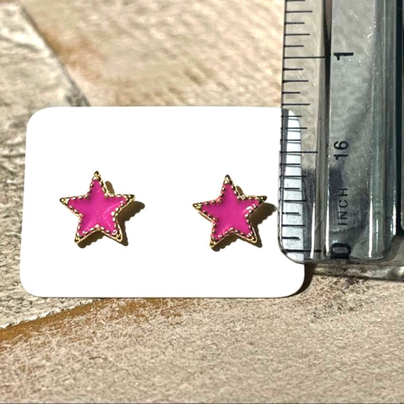 3 for $15 Pink Star Gold Studs Earrings Posts NEW - Picture 4 of 4